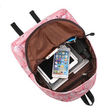 Pink Flamingo Printed Nylon Women Backpack for Teenage Girls