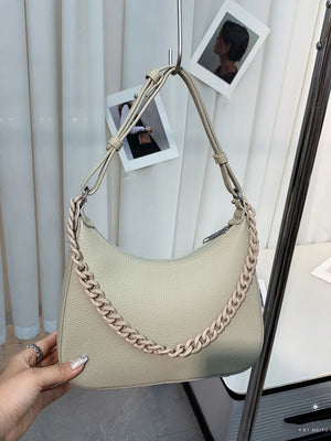 Occident Style Chain Handle Leather Crossbody Bag