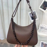 Occident Style Chain Handle Leather Crossbody Bag