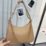 Occident Style Chain Handle Leather Crossbody Bag