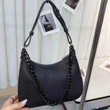 Occident Style Chain Handle Leather Crossbody Bag