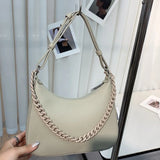 Occident Style Chain Handle Leather Crossbody Bag
