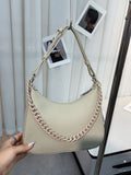 Occident Style Chain Handle Leather Crossbody Bag