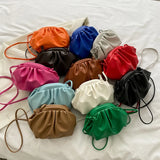 One Shoulder Bag Pleated Cloud HandBag Solid Crossbody Bag