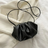 One Shoulder Bag Pleated Cloud HandBag Solid Crossbody Bag