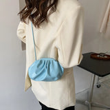 One Shoulder Bag Pleated Cloud HandBag Solid Crossbody Bag