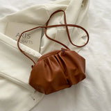One Shoulder Bag Pleated Cloud HandBag Solid Crossbody Bag