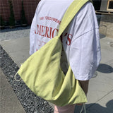 Large Capacity Nylon Drawcord Shopping Bag Underarm Bag