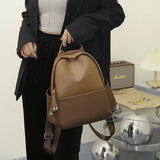 Oxford Cloth PU Stitching Backpack School Bag Women