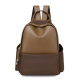 Oxford Cloth PU Stitching Backpack School Bag Women