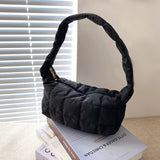 Embroidered Women's Shoulder Bag Rhombic Handbag