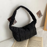 Embroidered Underarm Bag with Rhombus Embroidery