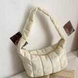 Embroidered Underarm Bag with Rhombus Embroidery