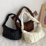 Embroidered Underarm Bag with Rhombus Embroidery