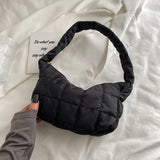 Embroidered Rhombus Shoulder Bag Women's Underarm Handbag