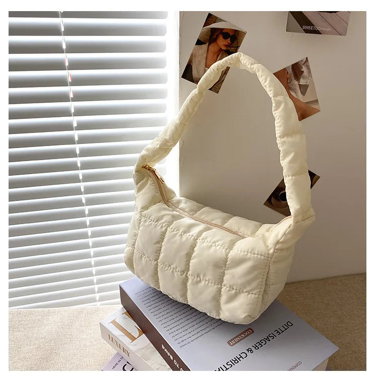 Embroidered Oxford Cloth Women's Shoulder Bag Underarm Handbag