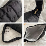 Embroidered Oxford Shoulder Bag for Women