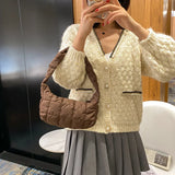 Embroidered Rhombus Shoulder Bag for Women