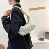 Embroidered Rhombus Shoulder Bag Women's Underarm Handbag