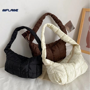 Embroidered Rhombus Underarm Bag Niche Handbag for Women