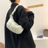 Embroidered Underarm Bag with Rhombus Embroidery