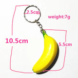 Banana Key Chain Soft Basketball Rugby Key Ring Smile Face Decorative Pendant