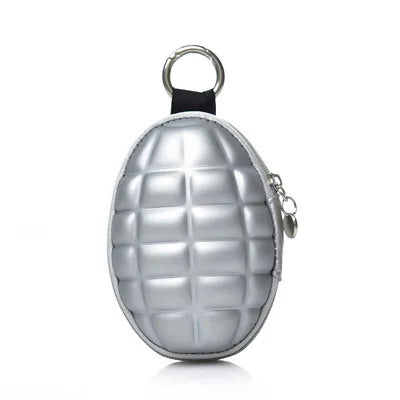 Unisex PU Key Holder Wallet Oval Headphone Case Bag Housekeeper Organizer