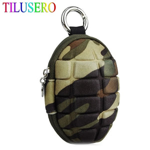 Unisex PU Oval Headphone Case Bag Key Holder Wallet