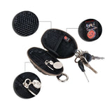 Unisex PU Oval Headphone Case Bag Key Holder Wallet