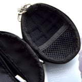 Unisex PU Oval Headphone Case Bag Key Holder Wallet