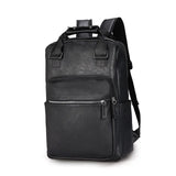 Vintage PU Leather Backpack Men Waterproof Laptop Business Travel Bag