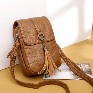 PU Leather Shoulder Bag Casual Handbag Crossbody Bags for Women Phone Pocket