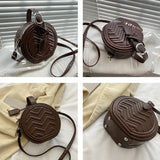 PU Leather Small Handbag Texture Messenger Bag Solid Single Shoulder Bag Female