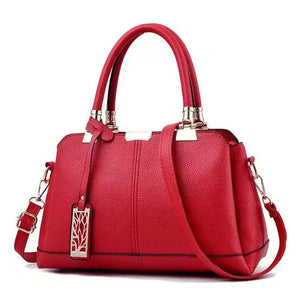 PU Leather Women Shoulder Bag Tree Branches Metal Decor Crossbody Handbag