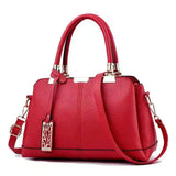 PU Leather Women Shoulder Bag Tree Branches Metal Decor Crossbody Handbag