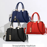 PU Leather Women Shoulder Bag Tree Branches Metal Decor Handbag