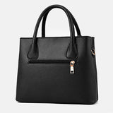 PU Leather Women Shoulder Bag Tree Branches Metal Decor Handbag