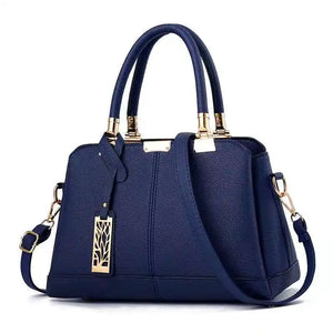 PU Leather Women Shoulder Bag Tree Branches Metal Decor Handbag