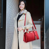 PU Leather Women Shoulder Bag Tree Branches Metal Decor Handbag