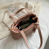 Pleated Style Tote Bag Women Handbag Shoulder Bags