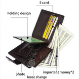 Retro Woven Pattern Leather Men's Short Wallet Multi-Card Wallet