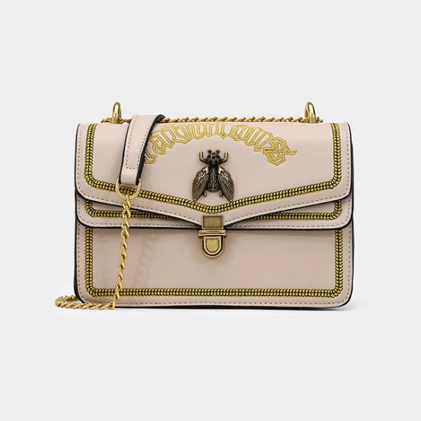 Small Flap Bag Women Thail Bee Bags Embroidery Solid Chain Shoulder Bag