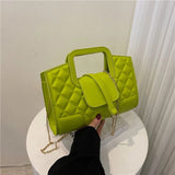 Plaid Shoulder Bag Chain Belt Messenger Bag Women Handbags Wallets