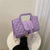 Plaid Shoulder Bag Chain Belt Messenger Bag Women Handbags Wallets