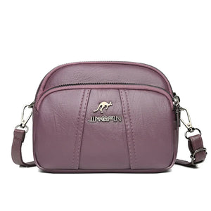 PU Women Bag Soft Surface PU Leather Messenger Crossbody Multi-compartment Mom B