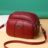 PU Women Bag Soft Surface PU Leather Messenger Crossbody Multi-compartment Mom B