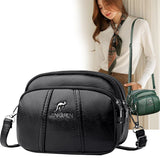 PU Women Bag Soft Surface PU Leather Messenger Crossbody Multi-compartment Mom B