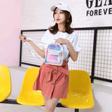 Women's PVC Mini Backpack - Waterproof Transparent Reflective