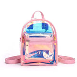 Women's PVC Mini Backpack - Waterproof Transparent Reflective