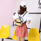 Women's PVC Mini Backpack - Waterproof Transparent Reflective